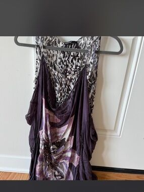 Purple Floral & Animal Print Women's Tank Top